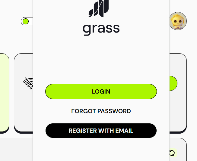 Grassの拡張機能へのログイン